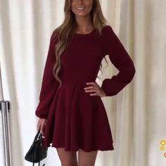 Elegant Pleated Long Sleeve Party Dress sold by KoKo Fashion on Storenvy Long Sleeve Party Dress, Night Clothes, Wine Red Dress, Christmas Party Outfits, Dress Sleeve Length, Christmas Party Dress, Party Dress Long Sleeve, Christmas Outfits, Model Style