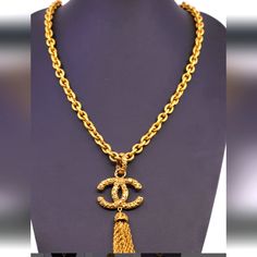 Chanel Lava Cocomark 1993a Gold Chain Necklace. Comes With Box Designer Yellow Jewelry As Gift, Designer Yellow Jewelry For Gifts, Designer Yellow Gold Chain Necklace, Designer Gold Hallmarked Necklace, Designer Gold Long Necklace, Formal Yellow Gold Chain Jewelry, Elegant Yellow Chain Necklace For Formal Events, Designer Gold Chain Necklace Gift, Designer Gold Chain Necklace As Gift