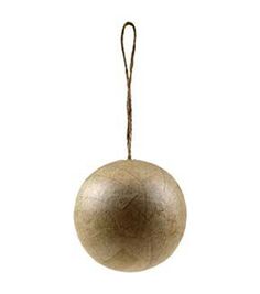 an ornament hanging from a string on a white background