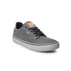 These men's Vans Atwood DX skate shoes are comfy and casual.Click this FOOTWEAR GUIDE to find the perfect fit and more! These men's Vans Atwood DX skate shoes are comfy and casual. Click this FOOTWEAR GUIDE to find the perfect fit and more! SHOE FEATURES Breathable canvas upper Padded tongue & collar Removable Ortholite footbed for comfort Vulcanized soleSHOE CONSTRUCTION Canvas upper Cotton blend lining EVA midsole Rubber outsoleSHOE DETAILS Lace-up closure Padded footbed Round toe Size: 8. Col Men's Vans, Mens Vans, Skate Shoes, Vans Shoes, Dark Grey, Men's Shoes, Perfect Fit, Cotton Blend, Size 7