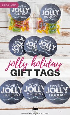 the holiday gift tags have been made with chalk paper and are perfect for any holiday party