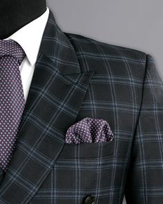 This double-breasted suit will be an elegant addition to your collection given its versatility and ease of styling. A perfectly tailored regular cut lends it a smart impression that is sure to make heads turn. A contemporary plaid pattern with a double-breasted style is ideal for any formal event. In addition to being constructed from Imported Superior Fabrics, French crown Suits are built with top quality components and thoughtful construction. All our suits are double canvassed, with fully fus Suit Pant, Blazer Designs, Long Blazer, Blazer And Shorts, Breasted Blazer, Double Breasted Blazer, Blazers For Men, Long Shorts, Double Breasted Suit