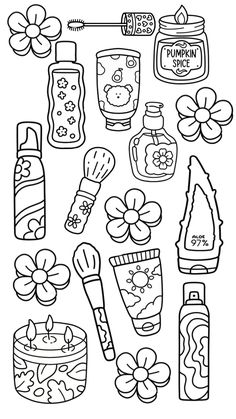 Skincare Coloring Pages, Glow Cosmetics Coloring Book Pages, Simple Coloring Pages Aesthetic, Colouring Pages For Adults, Simple Coloring Pages, Paper Doll Printable Templates, Bobbie Goods, Floral Wallpaper Iphone, Adult Coloring Designs