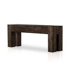 Abaso Console Table Ebony Rustic Wormwood Oak Angled View 229656-003 Thick Wood Console Table, Chunky Console Table, Rustic Consala Table, Rustic Long Console Table, Large Console Table Chunky Wood, Chunky Rustic Console Table, Long Reclaimed Wood Console Table, Sofa Table 60”, Copper Top Table