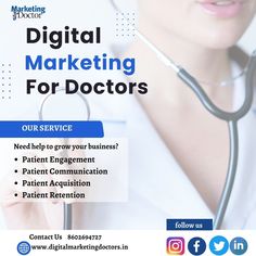 a poster advertising digital marketing for doctors