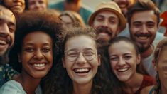 a group of people are smiling for the camera