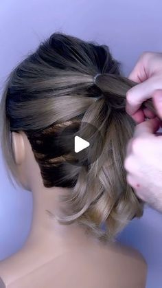 Quick Updo Short Hair, Short Casual Updo, Easy Fancy Updos For Short Hair, Hair Updos For Short Hair Wedding, Hair Updo Short Hair Simple, Shoulder Length Hairdos Wedding, Braided Updo Wedding Short Hair, Updos For Fine Shoulder Length Hair, Short Hair Braid Hack