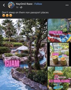 a collage of photos with the caption'don't step on them from passport places guam '