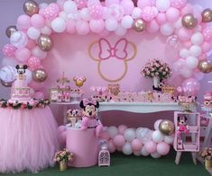 Confira lindas inspirações para montar uma festa da Minnie rosacontando com tutoriais bem criativos que vão te ajudar a personalizar a sua festa Minnie Mouse Birthday Theme, Minnie Mouse Theme Party, Minnie Mouse Birthday Party Decorations, Minnie Mouse First Birthday, Minnie Mouse Birthday Decorations, 1st Birthday Girl Decorations, 1st Birthday Party For Girls, Minnie Mouse 1st Birthday