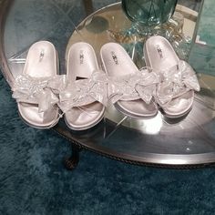 Silver Slippers Silver Slippers, Silver Shoes, Big Bows, Slippers, Women Shoes, Women Shopping, Silver, Color