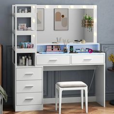 5.06843E+13 Girls Dressing Table, Makeup Stool, Mirror Stool, Vanity Benches