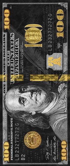 an image of two dollar bills with gold trimmings