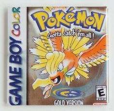 the gameboy cover for pokemon gotta cash emall gold version with an image of a bird on it