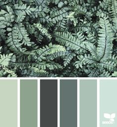 green and grey color scheme with leaves