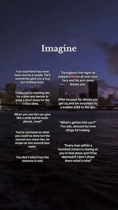 the poem imagine is written in front of a cityscape with water and clouds