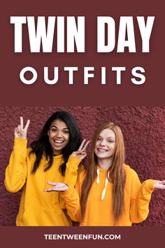 Looking for twin day outfit ideas? Check out these amazing looks that will have you looking like twins in no time! From matching outfits to Coordinating accessories, we've got you covered. So grab a friend and get ready to twin! Twin Day Outfit Ideas, Twin Day Outfits, Twin Day, Outfit Matching, Day Outfit Ideas, Matching Shoes, Spirit Week, Day Fashion