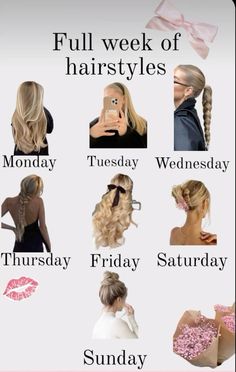 Week Of Hairstyles, Preppy Hairstyles, Cute Simple Hairstyles, Types Of Hair, Hair Tips Video, Peinados Fáciles Para Cabello Corto