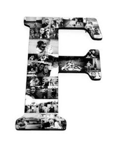 the letter f is made up of photos