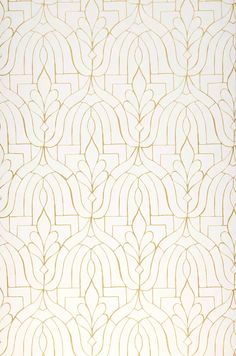 an art deco wallpaper pattern in gold and white