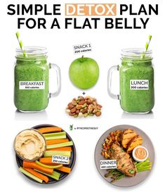 300 Calorie Snacks, Flatter Belly, Simple Detox, Easy Juice Recipes, Smoothie Diet Plan, Fresh Smoothies, Detox Diet Plan, No Calorie Snacks, Easy Detox