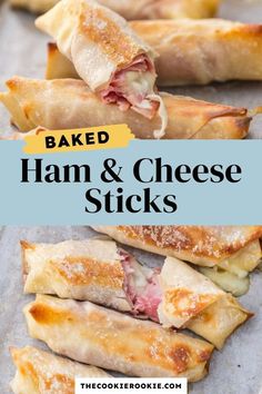 ham and cheese sticks with text overlay