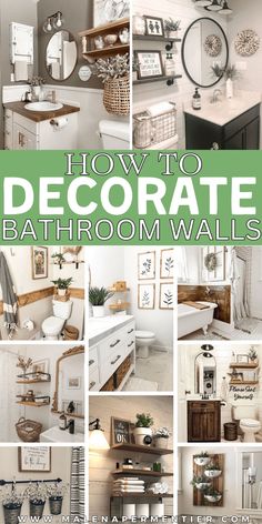 bathroom wall decor ideas Small Room Storage, Bathroom Wall Decor Diy, Bathroom Counter Decor, Bathroom Shelf Decor, Powder Room Decor, Great Bathrooms, Gorgeous Bathroom, Wall Decor Ideas