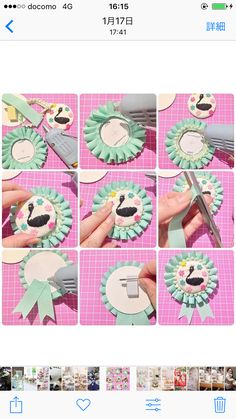 a collage of photos showing how to cut paper flowers