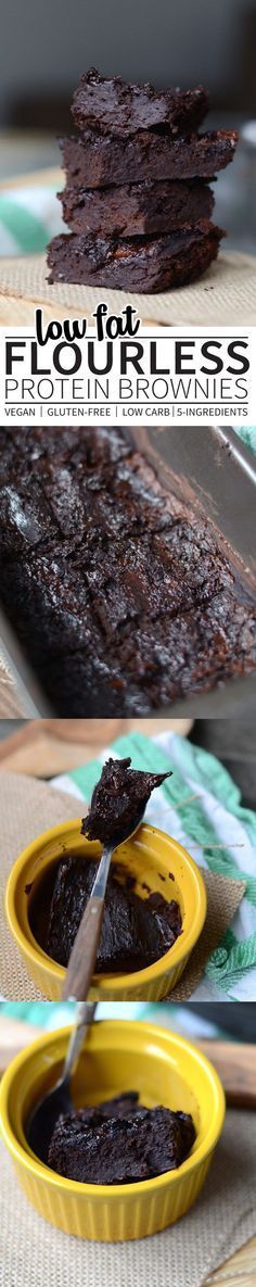 chocolate brownie in a yellow bowl with a knife