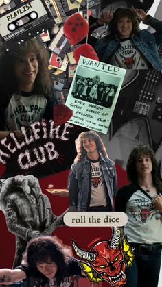 collage of rock and roll posters with people