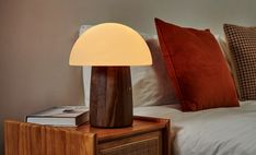 Alice Mushroom Lamp - touchGOODS Alice Mushroom, Walnut Wood Finish, Large Mushroom, Rgb Lights, Mushroom Head, Portable Lamp, Magic Mushroom, White Ash, Warm White Light