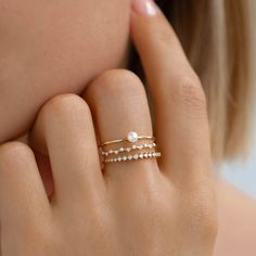 The Halla features 12 brilliant lab grown diamonds scattered on a 14k gold band.

A stylish ring that can be worn on its own or as part of a stack! 


12 lab grown diamonds have a diameter of 1mm

0.06 total carat weight

 Size: 5, 6, 7, 8, 9 Puffy Heart Necklace, Gold Pearl Ring, Gold Rings Simple, Mother Jewelry, London Blue Topaz Ring, Stylish Rings, Dream Engagement, Best Gifts For Her, Dream Engagement Rings