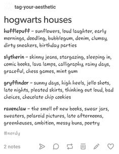 the instructions for hogwarts houses are shown in black and white, with text below