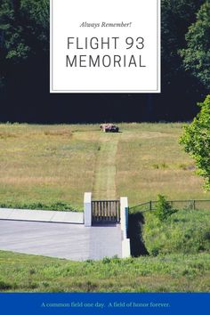 the cover of flight 9 3 memorial, with an image of a park bench and grassy field