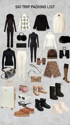 Outfits For Vail Colorado Winter, Snow Trip Essentials, Luxury Ski Aesthetic, Ski Outfit 2024, Winter Snowboarding Outfits, Alps Outfit Winter, Canada Packing List Winter