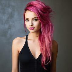 70 Trending Pink Hair Color Ideas for 2023 Brightly Colored Hair, Fun Color Hair, Two Tone Pink Hair, Vivid Color Hair, Hair Color Ideas Pink, Berry Pink Hair, Dramatic Hair Color, Pink Hair Inspiration, Pink Hair Styles