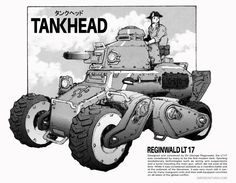 an advertisement for tankhead with a man standing on top of the tank and clouds in the background