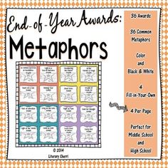 the end of year awards for metaphoras is shown in orange and blue