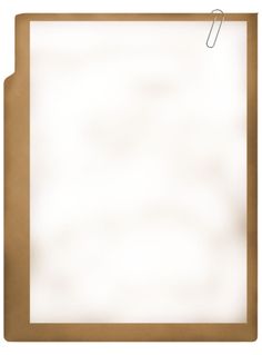 a brown clipboard with a blank paper attached to the front and back of it