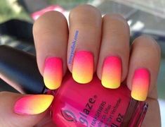 Nails Polish, Gradient Nails, Neon Nails, Cool Nail Designs, Nail Arts