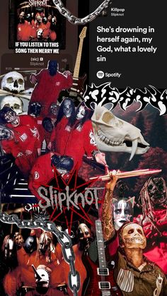 an advertisement for slipknot's new album, she's drawing in here