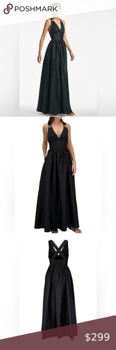 SACHIN + BABI Kenzia Black Gown Sachin Babi, Black Gown, Gowns Of Elegance, Full Skirt, Special Occasion, Like New, Fabric