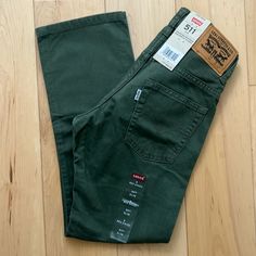 Levi’s Boys 511 Slim Fit Pants Size 8 Regular 24x22. They Are Nwt And In An Army Green Color. Adjustable Waistband, Slim Fit Leg And Soft/Not Stiff Material. From A Nonsmoking Home. Levi's Green Cotton Bottoms, Khaki Cargo Pants, Army Green Color, Adidas Track Suit, Cargo Khaki, Black Pants Casual, Green Jeans, Compression Pants, Camo Pants