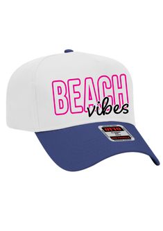 Stay cool and stylish in our Beach Vibes Trucker Hat. Its 5 panel high crown hat design and mesh back provide maximum breathability, making it the perfect choice for those lazy days on the beach with a drink in your hand! The OTTO CAP quality, you'll never have to sacrifice comfort for fashion again! Brand OTTP CAP 5 Panel High Crown Mesh Back Trucker Hat Product Description 100% Polyester Front 100% Polyester Mesh Back The Traditional Look 5-panel cap Seamless Foam Front Panel with Lining Match Cheap Vacation Hats With Letter Print, Cheap Blue Trucker Hat For Sports Events, Cheap Letter Print Beach Hats, Cheap Blue Snapback Hat For The Beach, Cheap Blue Snapback Hat For Beach, Fun Beach Snapback Hat, Beach Mesh Snapback Hat, Summer Beach Six-panel Trucker Hat, Summer Beach Trucker Hat, 5-panel Design