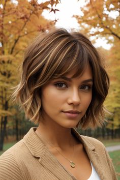 Top Fall Blonde Hair Color Trends for a Stunning Seasonal Look Brown Hair With Highlights And Lowlights To Cover Gray, Hair Color Ideas For Mousy Brown Hair, Hair Colors For The Fall, Fall Brown Hair Color With Highlights Short, Fall Brown Blonde Hair, Fall Hair Color With Bangs, 2024 Hair Highlight Trends, Summer Blonde To Fall Blonde, Short Blonde With Lowlights