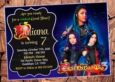 Descendants Invitations, Fantasy Jewelry, Editable Invitations, Descendants, Paper And Ink, Gift Registry