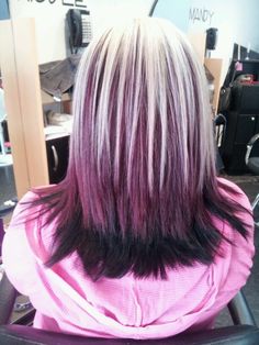 Purple Hair Color Highlights, Pretty Gray Hair, Purple Blonde Hair, Red Hair With Blonde Highlights, Kim Hair, Types Of Hair Color, Short Dyed Hair, Hair Color Plum, Hair Color Pictures