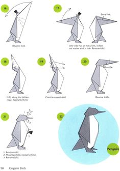 how to make an origami penguin step by step instructions for children and adults