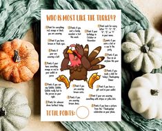 Printable Thanksgiving Game,family Thanksgiving Game, Dinner Table Game, Office Party Game, Thanksgiving Group Game - Etsy Dinner Table Games, 2023 Thanksgiving, Turkey Games, Friendsgiving Games, Thanksgiving Facts, Office Party Games, Game Office, Dinner Games, Printable Thanksgiving