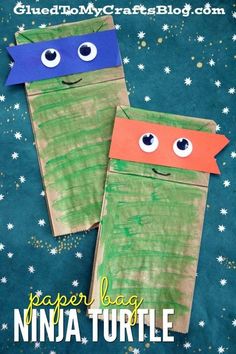 paper bag ninja turtle craft for kids