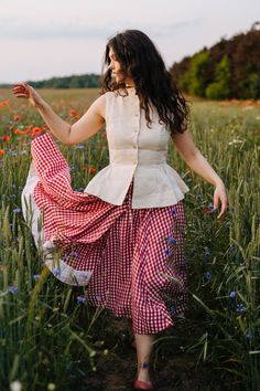 Step into charm with our Red Gingham Wrap Skirt - a delightful fusion of style and comfort! The full circle skirt brings a playful and twirl-worthy element, adding joy to every step. Functional side seam pockets enhance the versatility of this classy piece. Designed for a flattering fit, this wrap skirt gracefully falls just below the knee, ensuring a timeless length. Featuring adjustable laces, customize the perfect size for picnics or casual occasions. Discover more from Sondeflor Shop here: h Red Gingham Skirt Outfit, Red Gingham Outfit, Gingham Skirt Outfit, Skirt Holiday Outfit, Cowboy Pirate, Red Gingham Skirt, Disco Dresses, Wrap Skirt Long, Funky Boots